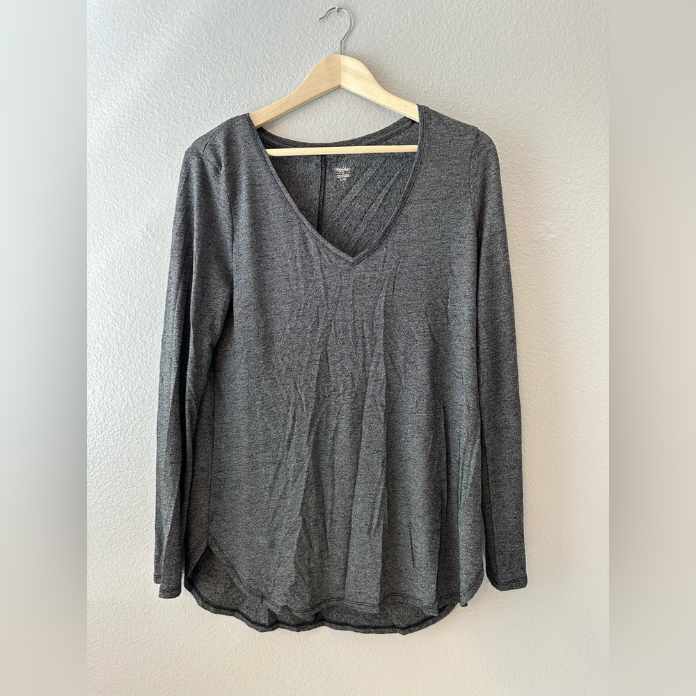 Mossimo Heather Black Long Sleeve Top Size L